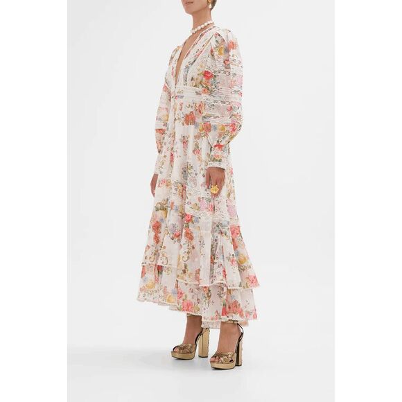 Camilla button front dress with lace insert detail Size XL $999 - Picture 5 of 12